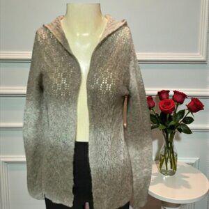 Dress Barn Long Sleeve Open Hooded Cardigan Sweater